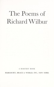 Cover of Poems by Richard Wilbur
