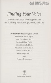 Cover of Finding your voice by Dorothy Cantor