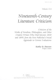 Cover of Nineteenth-century literature criticism by Kathy D. Darrow