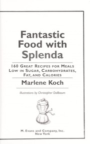 Cover of Fantastic foods with Splenda by Marlene Koch