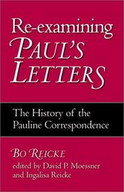 Front cover of Re-examining Paul's letters by Bo Reicke