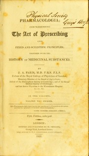 Front cover of Pharmacologia by John Ayrton Paris