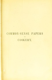 Front cover of Common-sense papers on cookery by A. G. Payne