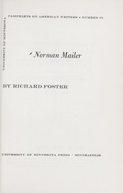 Cover of Norman Mailer by Richard Jackson Foster