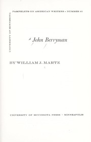 Cover of John Berryman by William J. Martz