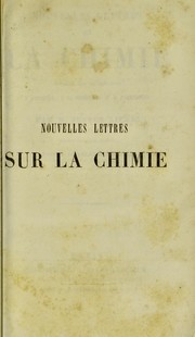 Cover of Nouvelles lettres sur la chimie by Liebig, Justus Freiherr von