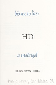 Front cover of Bid me to live by H. D. (Hilda Doolittle)