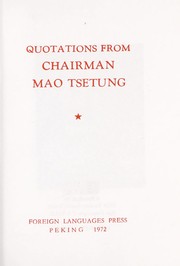 Front cover of Mao Tŝe-tung's quotations by Mao Zedong