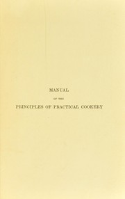 Front cover of Manual of the principles of practical cookery by E. E. Mann