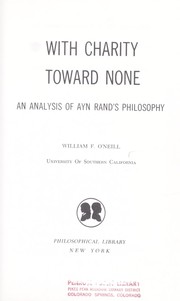 Front cover of With charity toward none by William F. O'Neill