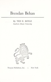 Cover of Brendan Behan by Ted Eugene Boyle