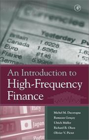 Front cover of An introduction to high-frequency finance by Ramazan Gençay