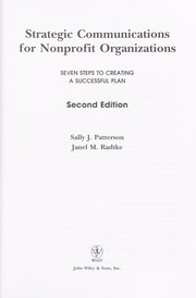 Cover of Strategic communications for nonprofit organizations by Sally J. Patterson