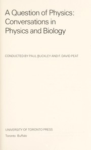 Front cover of A question of physics by Paul Buckley