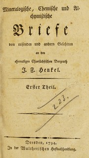 Front cover of Mineralogische, chemische und alchymistische Briefe by J. F. Henckel