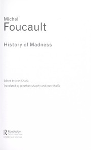 Front cover of History of madness by Michel Foucault
