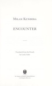 Cover of Une rencontre by Milan Kundera