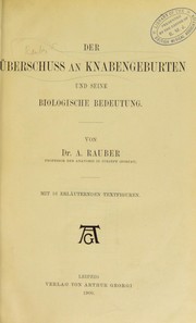 Front cover of Der ©berschuss an Knabengeburten und seine biologische Bedeutung by A. Rauber