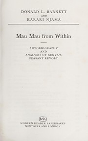 Cover of Mau Mau from within by Don Barnett