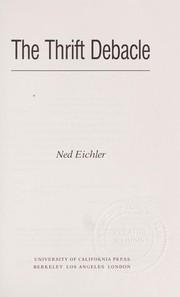 Cover of The thrift debacle by Ned Eichler
