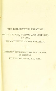 Front cover of Chemistry, meteorology, and the function of digestion by William Prout