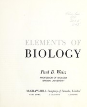 Front cover of Elements of biology by Paul B. Weisz