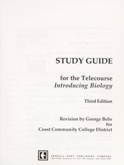 Front cover of Study Guide for the Telecourse for Introducing Biology by CCC Staff