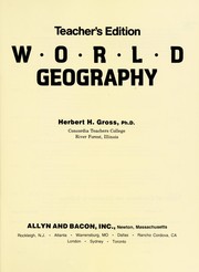 Cover of World geography by Herbert Henry Gross