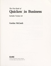Front cover of The first book of Quicken in business by Gordon McComb