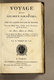 Front cover of Voyage dans les deux Louisianes by Perrin du Lac M.