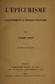 Cover of L'©♭picurisme by Albert Keim