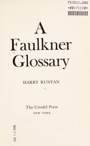 Cover of A Faulkner glossary by Harry Runyan