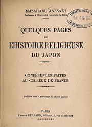 Cover of Quelques pages de l'histoire religieuse du Japon by Anesaki, Masaharu