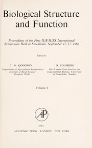 Front cover of Biological structure and function by IUB/IUBS International Symposium (1st 1960 Stockholm)