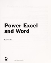 Cover of Power Excel and Word by Dan Gookin