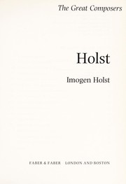 Cover of Holst by Imogen Holst