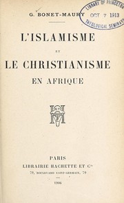 Front cover of L'islamisme et le christianisme en Afrique by Gaston Bonet-Maury