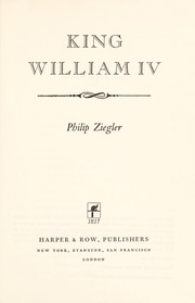 Cover of King William IV by Philip Ziegler