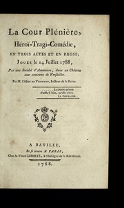 Front cover of La cour ple nie  re by Duveyrier, Honore baron