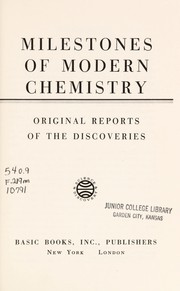 Front cover of Milestones of modern chemistry by Eduard Farber