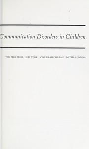 Front cover of Language learning and communication disorders in children by Gertrud L. Wyatt