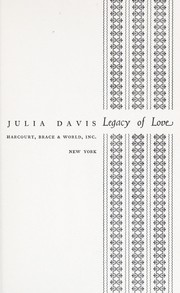 Front cover of Legacy of love by Julia Davis