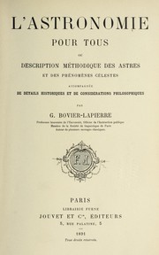 Front cover of L'astronomie pour tous by G. Bovier-Lapierre