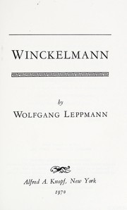 Cover of Winckelmann by Wolfgang Leppmann