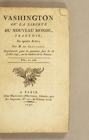 Cover of Vashington [!] ou La liberté du nouveau monde by Edme Billardon-Sauvigny
