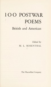 Front cover of 100 postwar poems, British and American by M. L. Rosenthal