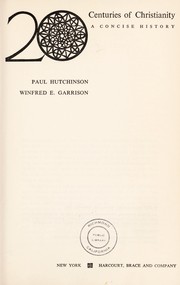 Front cover of 20 centuries of Christianity by Hutchinson, Paul