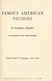 Front cover of Famous American Negroes by Langston Hughes