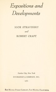 Cover of Expositions and developments by Igor Stravinsky