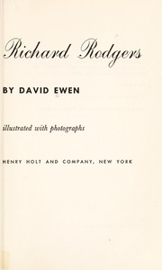 Cover of Richard Rodgers by David Ewen